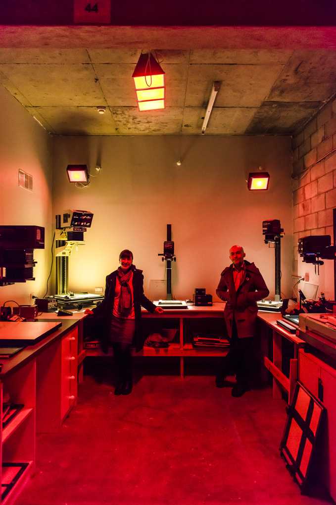 Aurelia & Alex, inside the main darkroom. Photo credit: Sven Kovac