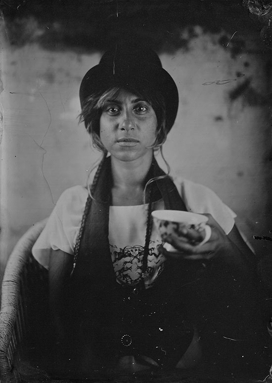 Tea, anyone? Delana Carbone in tintype - one of our very first portraits.